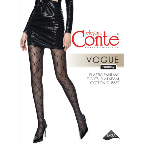 Fantasy Design Pantyhose VOGUE Romb Pattern